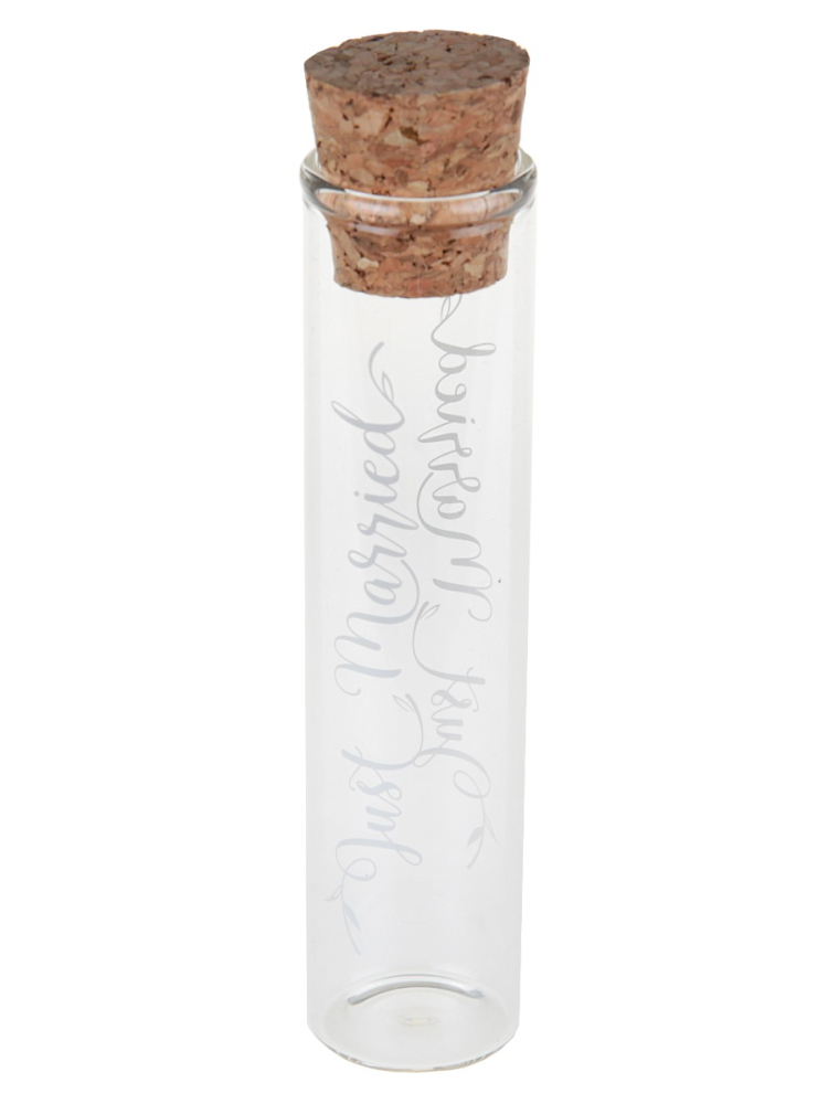 Glass Tube with Cork Just Married (10cm) main product photo