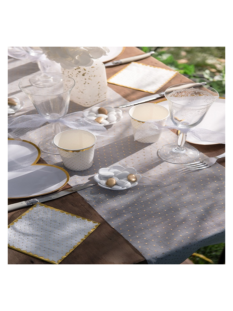 Santex White Golden Table Runner main product photo