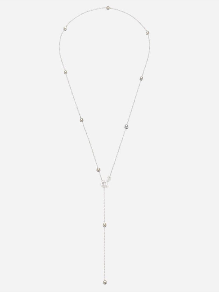 Abrazi Jessie Pearl Back Necklace Silver main product photo