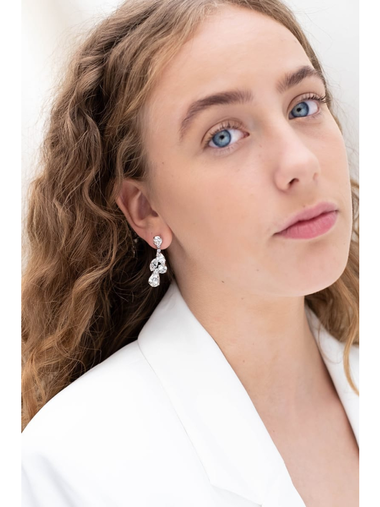 Abrazi Earrings Zoe Swarovski Silver main product photo