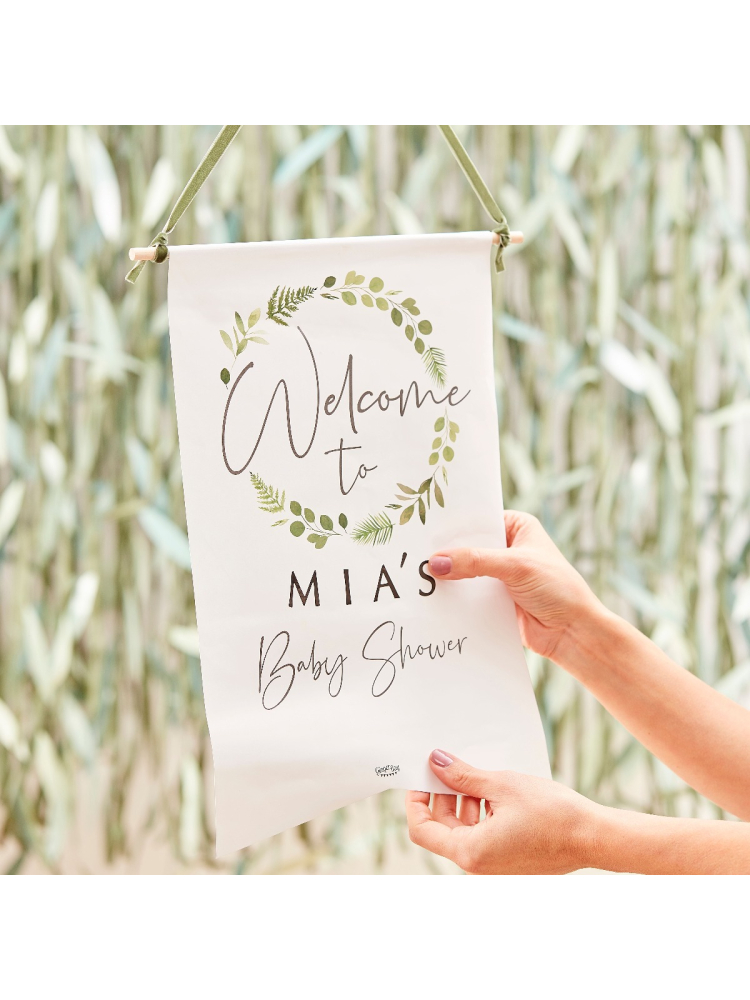 Ginger Ray BAB-110 Botanical Baby Welcome Sign main product photo