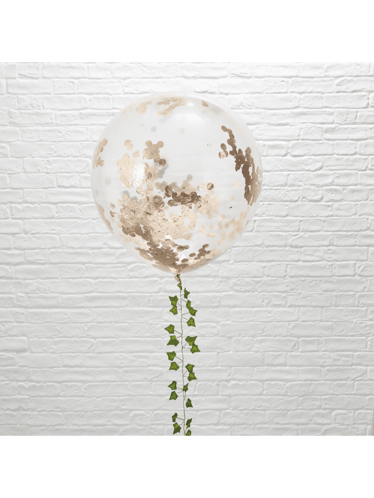 Ginger Ray BB-311 Beautiful Botanics 3 Confetti Balloons Rose Gold main product photo