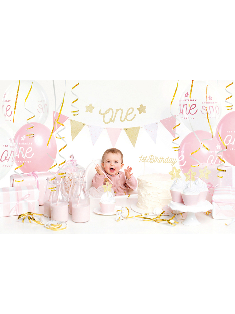 Party Decorations Set - 1st Birthday Pink/Silver main product photo