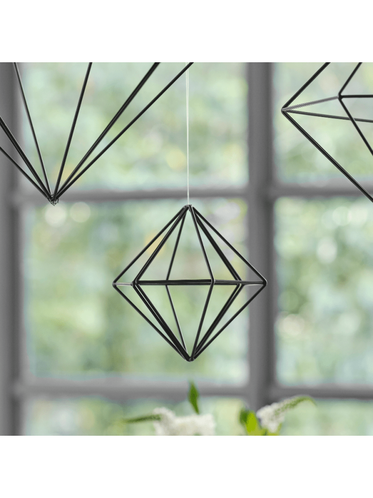 Ginger Ray BW-440 Black Metal Geometric Decoration - Small main product photo