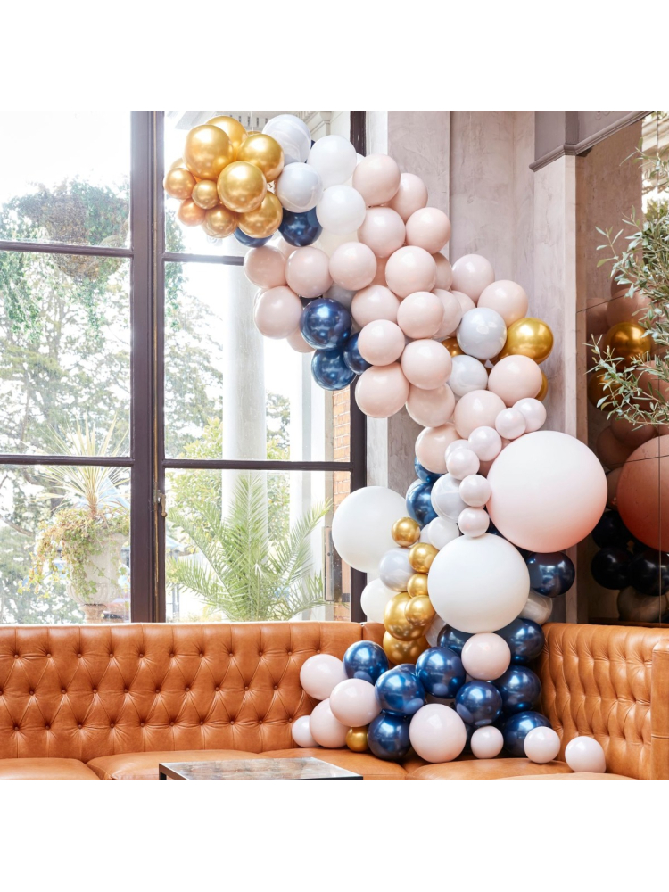 Ginger Ray BA-324 Balloon Arch Marble, Grey & Chrome Gold Balloon Arch main product photo