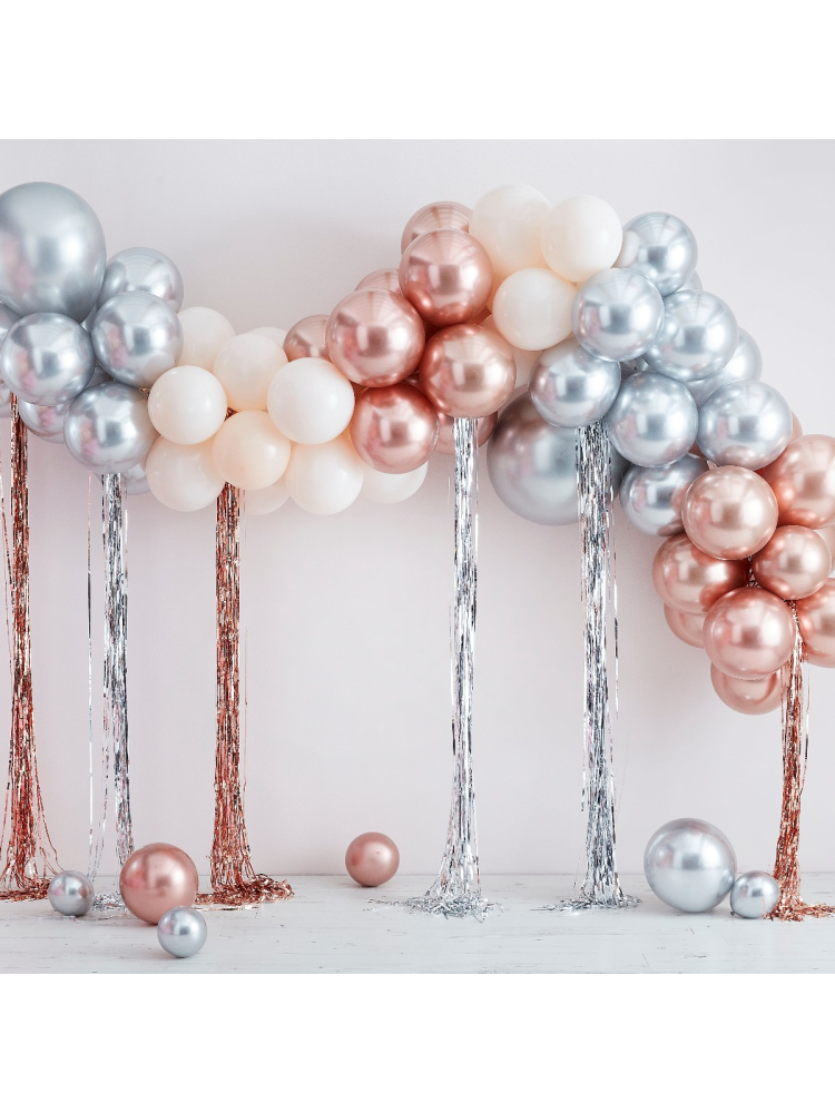 Ginger Ray MIX-407 Mix It Up Metallic & Cream Balloon Arch main product photo