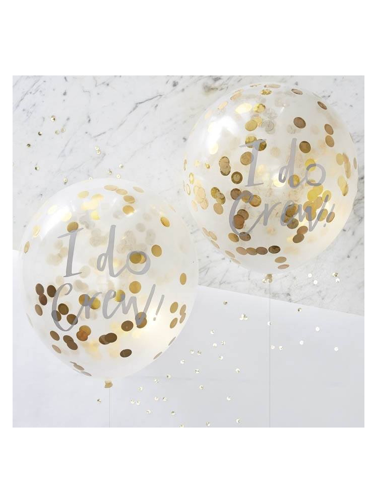 Ginger Ray ID-403 I Do Crew! Confetti Balloons Gold main product photo