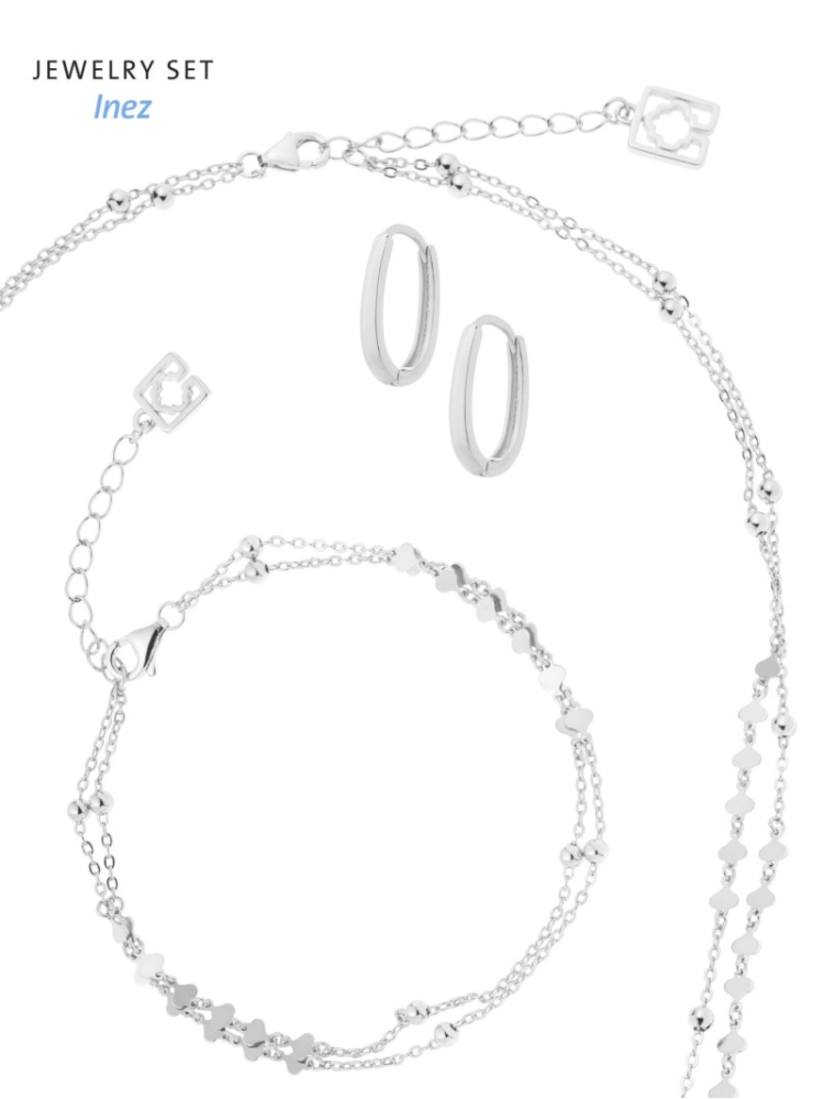 Poirier JS-003 Jewellery Set Inez Silver main product photo