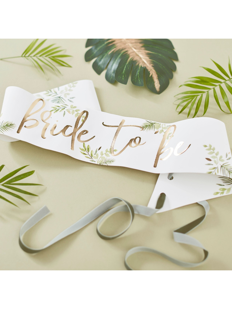 Ginger Ray BS-424 Botanical Hen Bride to Be Sash main product photo