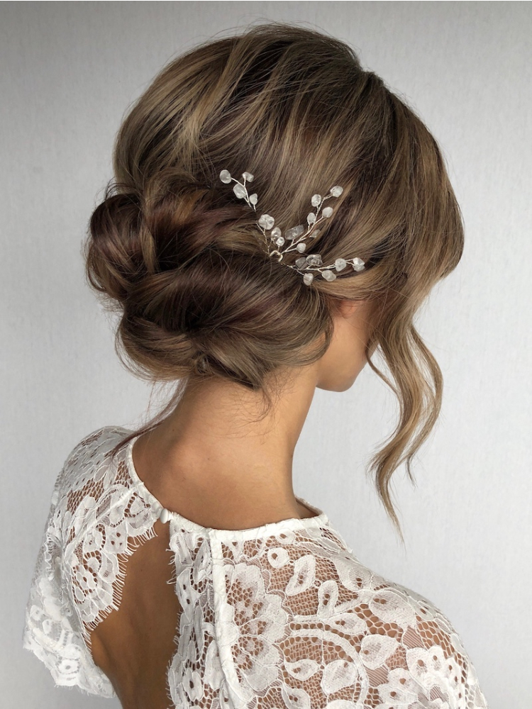 Sally Jane Bridal Lotis Clear Hairpins Silver main product photo