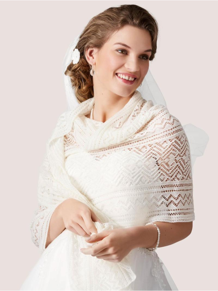 Lilly 09-582-CR-180 Knitted Shawl main product photo