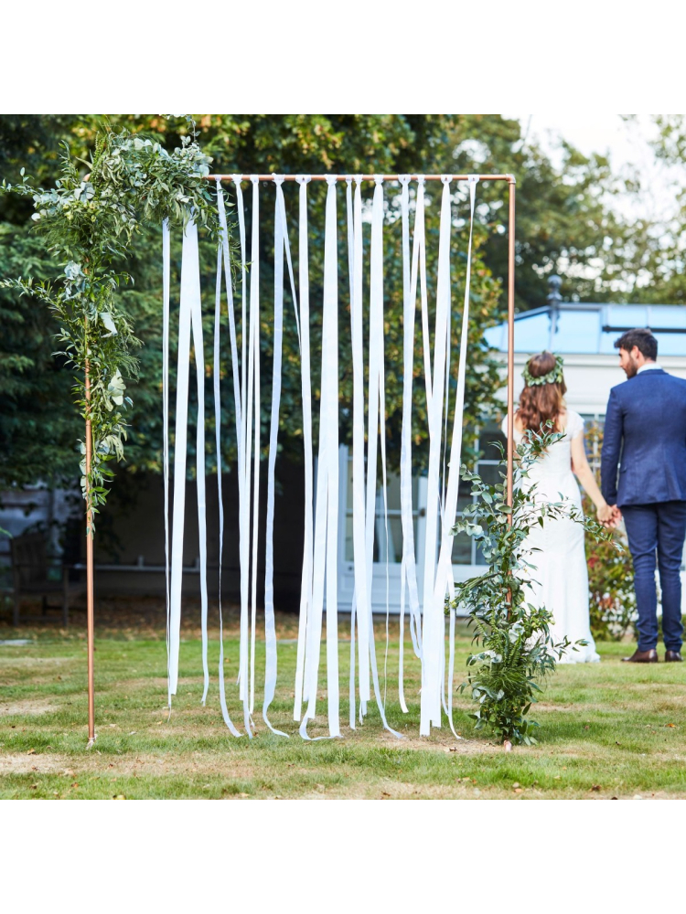 Ginger Ray BR-303 Botanical Wedding White Ribbon Backdrop main product photo
