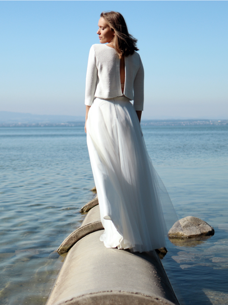 Forever & Eva P5310S Bridal Jacket Silver Lurex main product photo