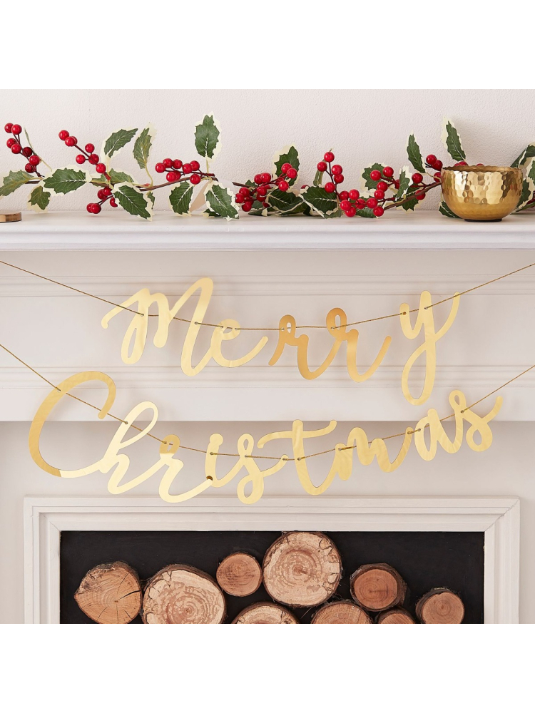 Ginger Ray TRAD-311 Traditional Touches Merry Christmas Bunting main product photo