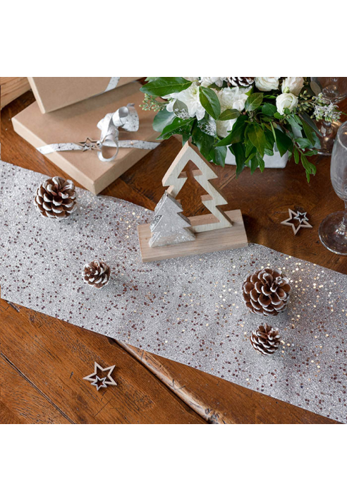 Santex Glitter Silber Table Runner