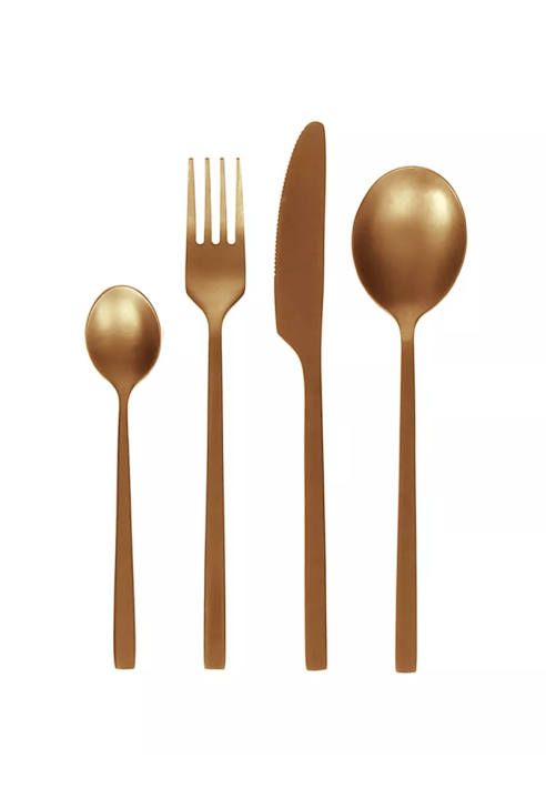 POMAX- OSAWA - Cutlery set 16-piece 18/10 - Stainless steel - Copper ()