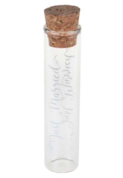 Glass Tube with Cork Just Married (10cm) ()