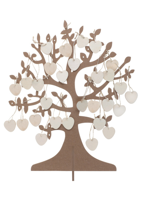 Wishes Tree with Wooden Hearts (50 pieces) ()