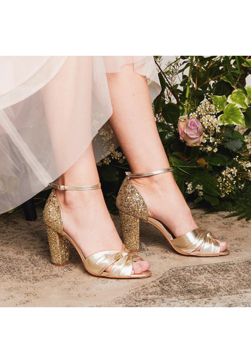 Rachel Simpson Candyfloss Gold Bridal Shoes 