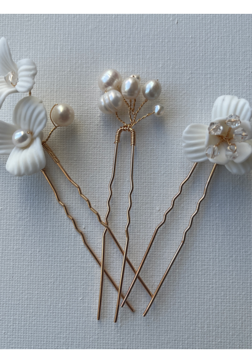 Sally Jane Bridal Senna Hairpins Gold