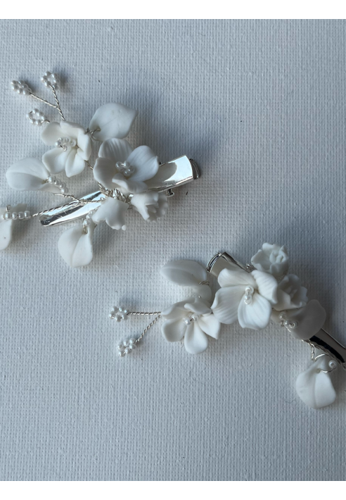 Sally Jane Bridal Vanessa Hairclips Silver