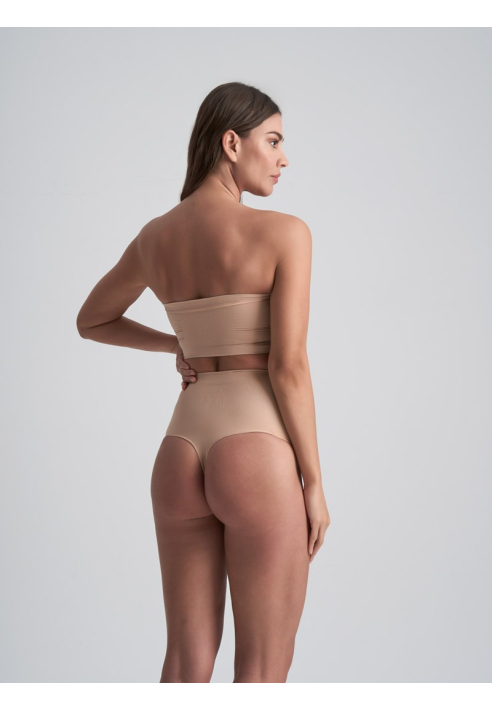 BYE BRA Soft Touch Mid Waist Thong Beige