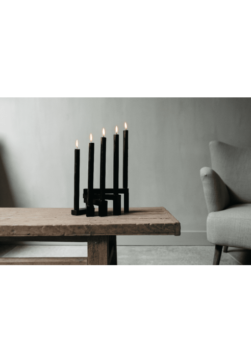 Leeff 18239 Coen Candle Holder Black ()