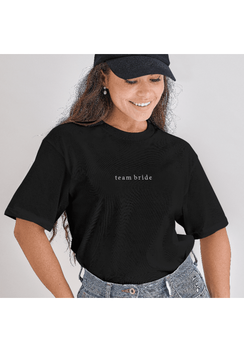 Ginger Ray HEN-155 Size S Team Bride T-shirt Black ()