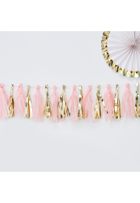 Ginger Ray OB-117 Oh Baby Pink and Gold Tassel Garland