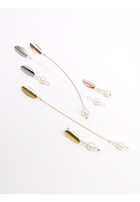 Forever & Eva O203L Long Pearl Earring