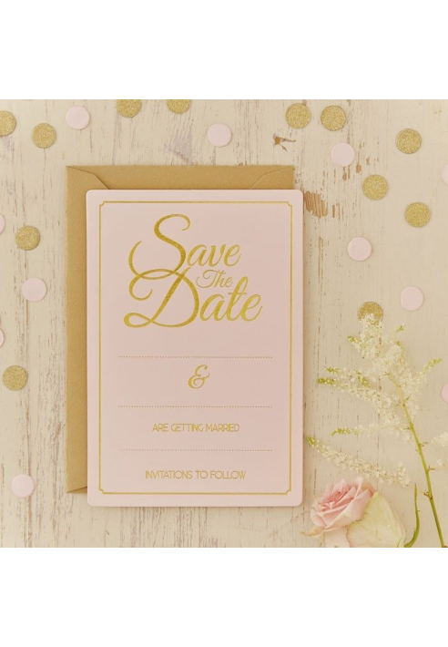 Gold Foiled Save The Date Cards - Pastel Perfection ()