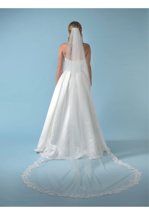 Poirier S428-280-SOFT Veil Flower Lace Edge - 280 cm