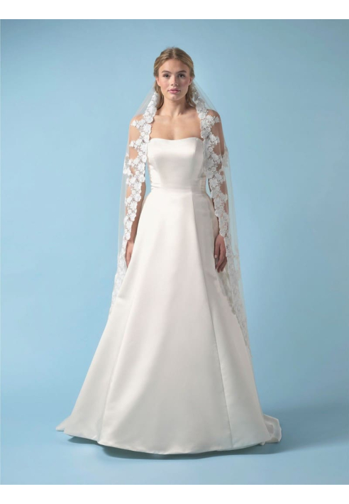 Poirier S439-150-SOFT Veil Embroidered Flowers - 150 cm ()