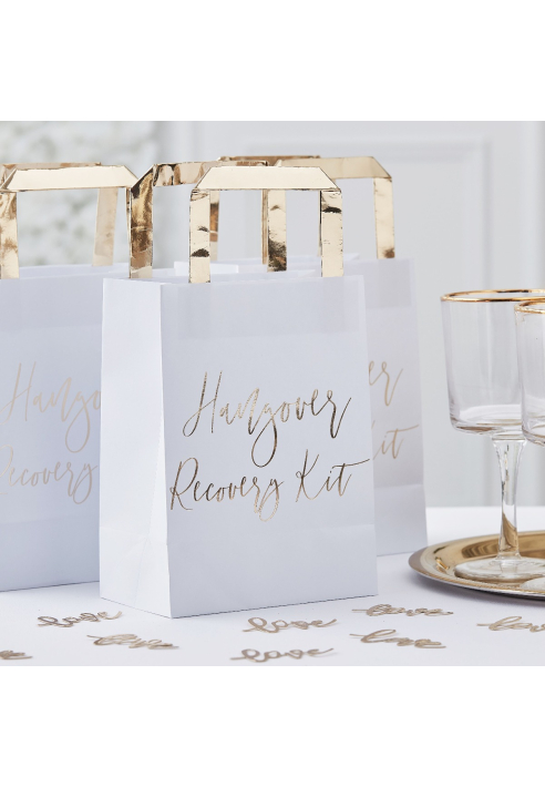 Ginger Ray GO-145 Gold Wedding Hangover Recovery Kit Bags ()