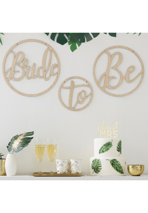 Ginger Ray BS-407 Botanical Hen Wooden Hoops