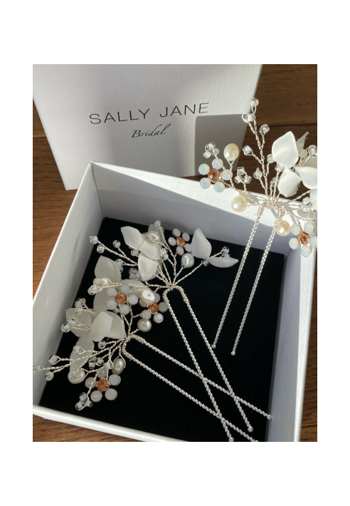 Sally Jane Bridal Ilja Hairpins Silver
