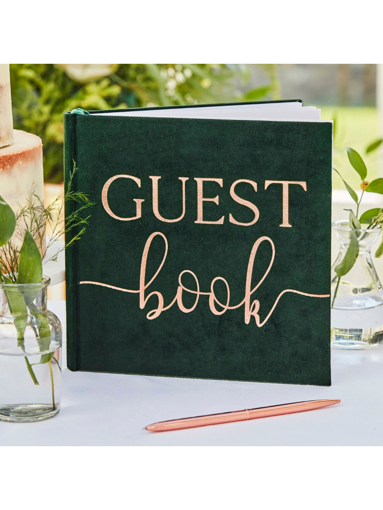 Ginger Ray BR-312 Botanical Wedding Velvet Guestbook main product photo