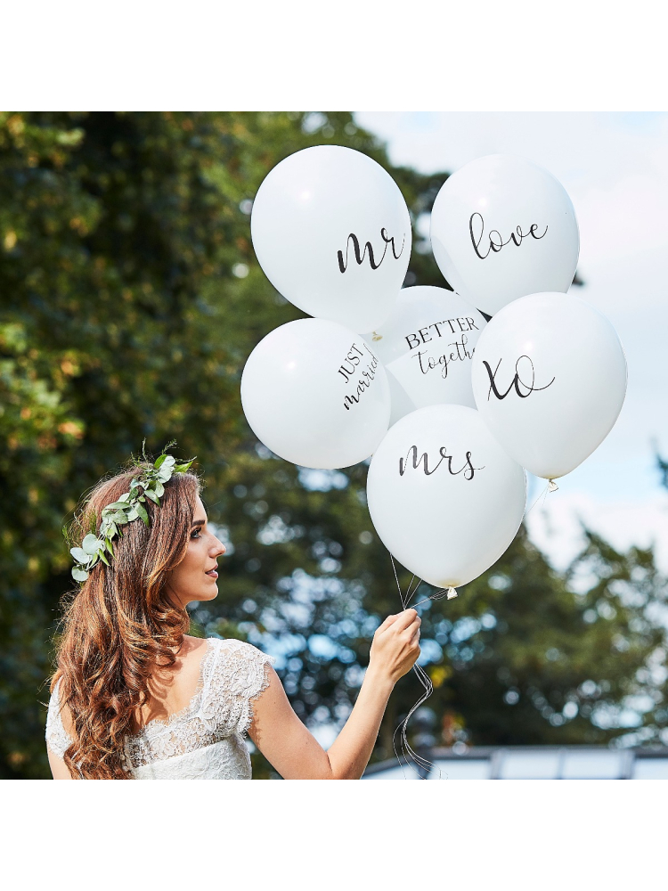 Ginger Ray BR-374 Botanical Wedding Balloons White main product photo