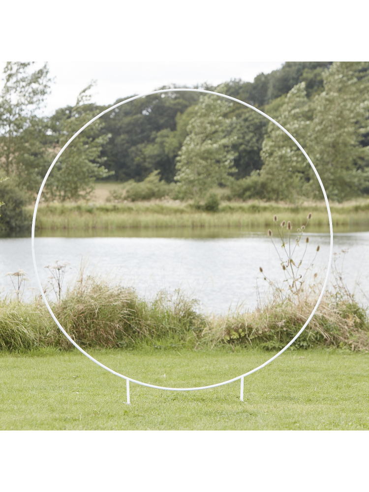 Ginger Ray BRA-340 White Round Wedding Arch main product photo