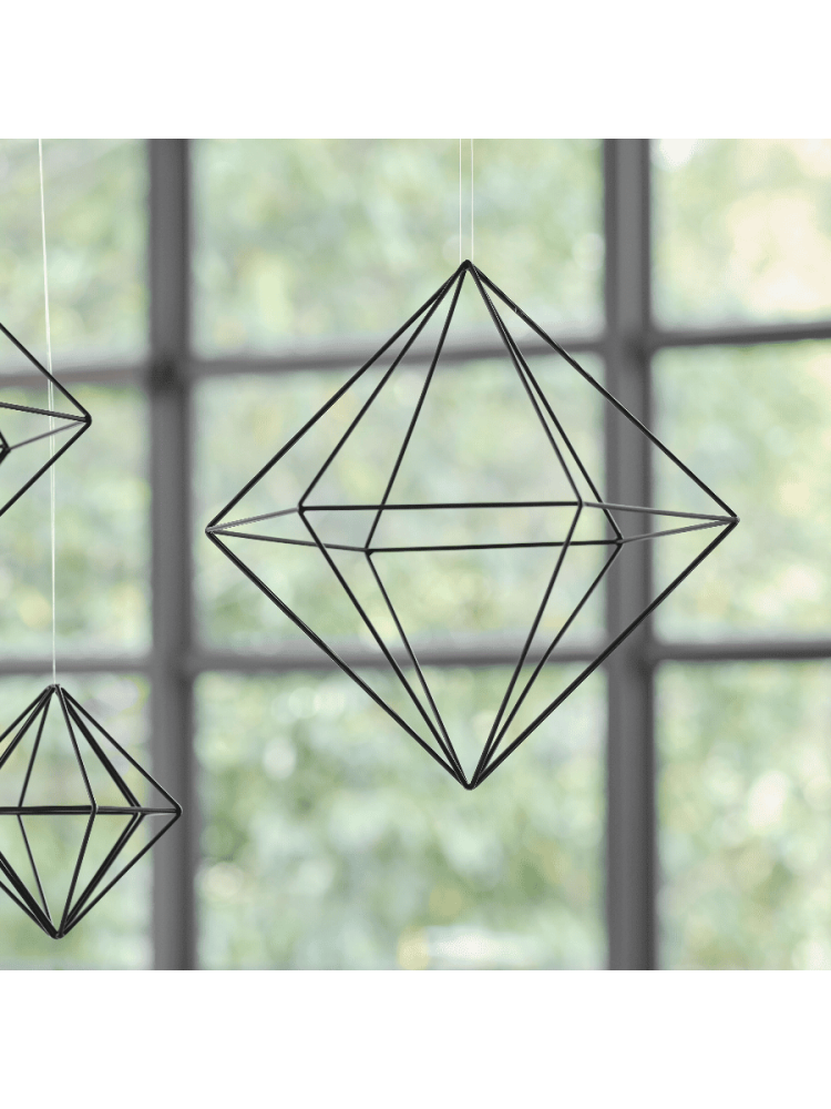 Ginger Ray BW-418 Black Metal Geometric Decoration - Large main product photo