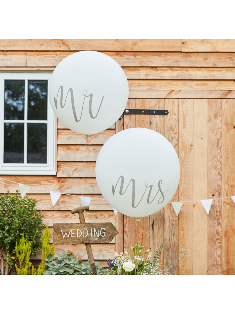 Ginger Ray CW-218 Rustic Country Mr & Mrs Mega Balloons main product photo