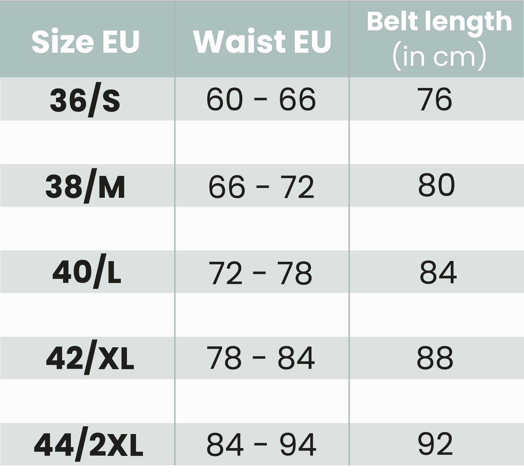 Sizetable Belt Bianco Evento